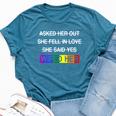 Wifed Her Lgbtq Romantic Lesbian Couples Wedding Day Bella Canvas T-shirt Heather Deep Teal