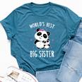World's Best Big Sister Cute Pandas Panda Siblings Bella Canvas T-shirt Heather Deep Teal