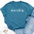 Worship Passionate Christian Worshipper Bella Canvas T-shirt Heather Deep Teal