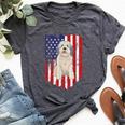 American Flag Polish Lowland Sheepdog 4Th Of July Usa Bella Canvas T-shirt Heather Dark Grey