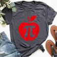 Apple Pi Day Math Nerd Pie Teacher 314 Bella Canvas T-shirt Heather Dark Grey