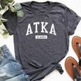 Atka Alaska Ak College University Sports Style Bella Canvas T-shirt Heather Dark Grey