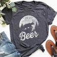 Bear Deer Beer Day Drinking Adult Humor Bella Canvas T-shirt Heather Dark Grey