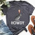 Black-Tailed Jackrabbit Howdy Cowboy Western Country Cowgirl Bella Canvas T-shirt Heather Dark Grey