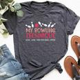 My Bowling Technique Fun Humor Bowler Player Team Women Bella Canvas T-shirt Heather Dark Grey