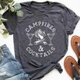 Campfires And Cocktails Bonfire Camping Campfire Bella Canvas T-shirt Heather Dark Grey