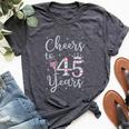 Cheers To 45 Years 1974 45Th Birthday For Bella Canvas T-shirt Heather Dark Grey