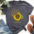 Choose Kind Sunflower Deaf Asl American Sign Language Bella Canvas T-shirt Heather Dark Grey