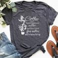 Coffee Spelled Backwards Morning Quote Bella Canvas T-shirt Heather Dark Grey