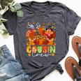 Cousin Crew Thanksgiving Three Cute Turkeys Fall Pumpkins Bella Canvas T-shirt Heather Dark Grey Cousin Crew Thanksgiving Three Cute Turkeys Fall Pumpkins Bella Canvas T-shirt Heather Dark Grey