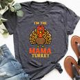 Cute I'm The Mama Turkey Matching Family Thanksgiving Mom Bella Canvas T-shirt Heather Dark Grey