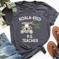 Cute Koala Pe Teacher Pun Gym Bella Canvas T-shirt Heather Dark Grey