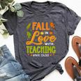 Fall In Love With Teaching Math Teachers Thanksgiving Bella Canvas T-shirt Heather Dark Grey