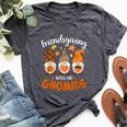 Friendsgiving With My Gnomies Thanksgiving Gnome Bella Canvas T-shirt Heather Dark Grey