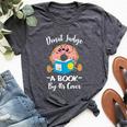 Bookworm Teacher Librarian Reading Donut Pun Literacy Bella Canvas T-shirt Heather Dark Grey