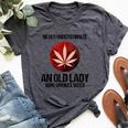 Cannabis Old Lady Smokes Weed Stoner Grandma Bella Canvas T-shirt Heather Dark Grey