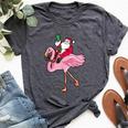 Christmas In July Santa Claus Flamingo Summer Bella Canvas T-shirt Heather Dark Grey