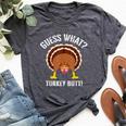 Guess What Turkey Butt Girls Boys Thanksgiving Bella Canvas T-shirt Heather Dark Grey