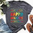 Gay Christmas Lgbt Happy Holigays Ugly Rainbow Party Bella Canvas T-shirt Heather Dark Grey