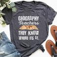 For A Geography Teacher Cartography Bella Canvas T-shirt Heather Dark Grey