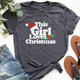 This Girl Loves Christmas Cute Xmas Party Bella Canvas T-shirt Heather Dark Grey
