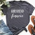 Girlfriend Fiancee T Fiance Engagement Party Bella Canvas T-shirt Heather Dark Grey