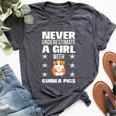 Girls Never Underestimate A Girl With Guinea Pigs Bella Canvas T-shirt Heather Dark Grey