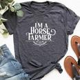 I Am A Horse Farmer Breeding Horses Farm Bella Canvas T-shirt Heather Dark Grey