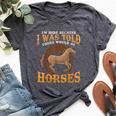 Horse I Was Told There Would Be Horses Equestrian Bella Canvas T-shirt Heather Dark Grey