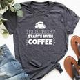 Hydrology Starts With Coffee Bella Canvas T-shirt Heather Dark Grey