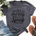 I'm Not A Hot Mess I'm A Spicy Disaster Mom Dad Bella Canvas T-shirt Heather Dark Grey
