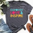 Inspirational Inclusion Empowerment Quote For Teacher Bella Canvas T-shirt Heather Dark Grey
