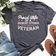 Iraq Military Proud Wife Of A Desert Storm Veteran Bella Canvas T-shirt Heather Dark Grey