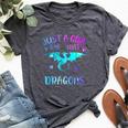 Just A Girl Who Loves Dragons Bella Canvas T-shirt Heather Dark Grey