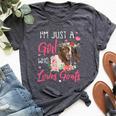 Just A Girl Who Loves Goats Goat Rancher Farm Women Bella Canvas T-shirt Heather Dark Grey