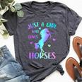 Just A Girl Who Loves Horses Bella Canvas T-shirt Heather Dark Grey