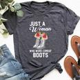 Just A Woman Who Wore Combat Boots Bella Canvas T-shirt Heather Dark Grey