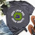 Keep Calm And Grow African Violets Houseplant Enthusiast Bella Canvas T-shirt Heather Dark Grey