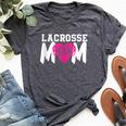 Lacrosse Mom Heart Lax For Moms Bella Canvas T-shirt Heather Dark Grey