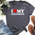 I Love My Girlfriend Gf I Heart My Girlfriend Gf Bella Canvas T-shirt Heather Dark Grey