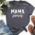 Mama Saurus Dinosaur Dino Mom Mommy Trex Bella Canvas T-shirt Heather Dark Grey