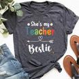 Matching Teachers Best Friend She's My Teacher Bestie Bella Canvas T-shirt Heather Dark Grey