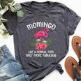 Momingo Like A Normal Mom Flamingo Lover Mother's Day Bella Canvas T-shirt Heather Dark Grey