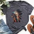 Native American Indian Headpiece Feathers For And Women Bella Canvas T-shirt Heather Dark Grey