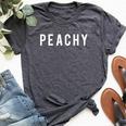 Peachy Cute Girls Quote Slogan Bella Canvas T-shirt Heather Dark Grey