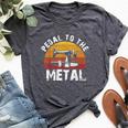Pedal To The Metal Sewing Machine Quilting Vintage Bella Canvas T-shirt Heather Dark Grey