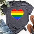 Pride Heart Novelty Pride Rainbow Heart Bella Canvas T-shirt Heather Dark Grey