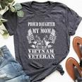 Proud Daughter Of My Mom Vietnam Veteran Military Nurse Bella Canvas T-shirt Heather Dark Grey