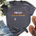 Proud Veteran Lgbt Gay Pride Rainbow Us Military Trans Bella Canvas T-shirt Heather Dark Grey