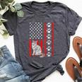 Ragamuffin Cat 4Th Of July Patriotic American Flag Paws Bella Canvas T-shirt Heather Dark Grey